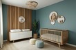 © Michael - Sustainable Wooden Mock-up Frame in Serene New Parent Nursery Design