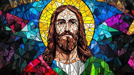 Poster - Jesus Christ Stained Glass Window Art