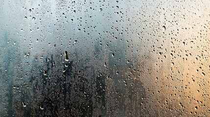 Canvas Print - Raindrops on Glass  Abstract Water Drops  Texture Background