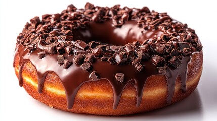 Chocolate Glazed Donut with Chocolate Chips