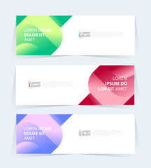 Sticker - Geometric banner design with Vector presentation template.