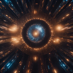 Wall Mural - Cosmic Gateway: Futuristic Energy Portal in Deep Space