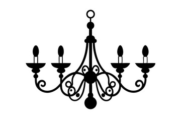 Wall Mural - Set of chandelier icons silhouette vector art illustration	