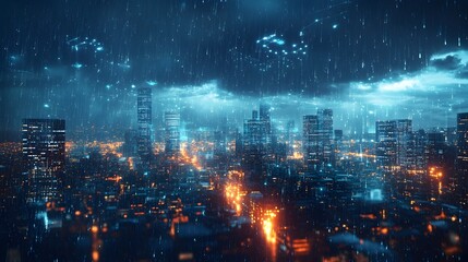 Poster - innovative ai powered weather forecasting system with real time holographic displays showcasing a dy