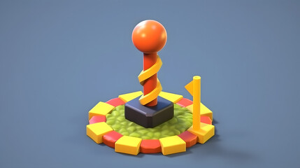 Poster - Checkpoint game icon 3d cartoon