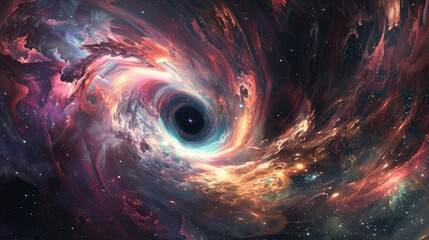 Wall Mural - black hole in space