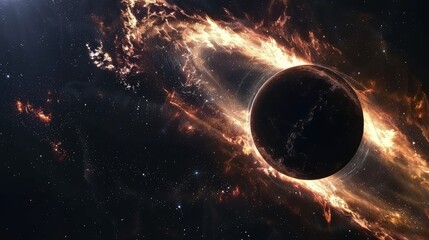 Wall Mural - black hole in space