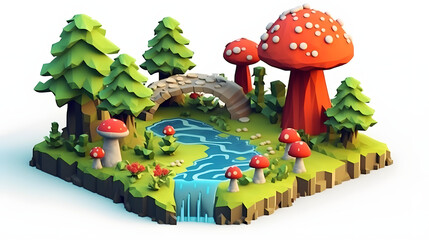 Wall Mural - Cutscene Game element 3d Cartoon