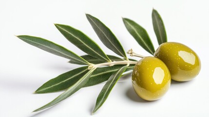 Wall Mural - Green Olives with Olive Branch