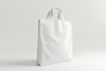 Wall Mural - A White Tote Bag with a Single Handle on a White Background