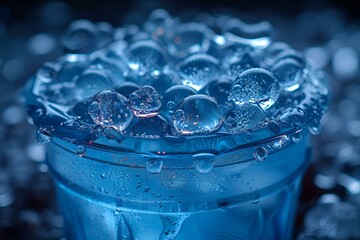 Wall Mural - a close up of a glass with ice. 