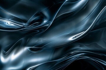 Wall Mural - Abstract Dark Blue and Grey Swirling Liquid Background