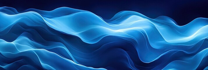 Wall Mural - abstract background, blue gradient, waves, smooth gradient, glowing lights,