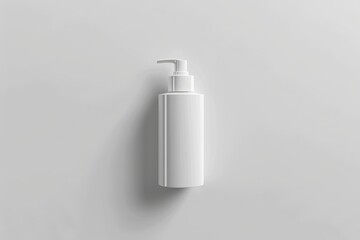 Wall Mural - White Pump Bottle on a Light Grey Background