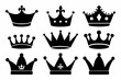 © Trendy CraftSVG  - Crown icons set. Black crown symbol collection. Royal crown black silhouettes
