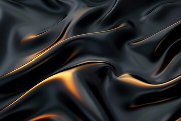 Wall Mural - Abstract Black and Orange Fabric Drape