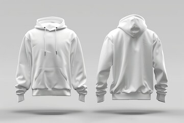 White Hoodie Mockup with Front and Back Views