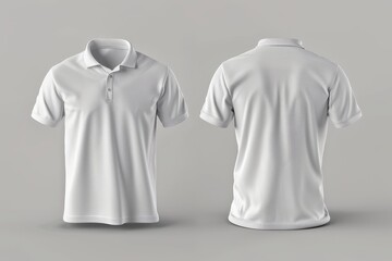 White Polo Shirt Mockup, Front and Back View