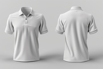 Wall Mural - White Polo Shirt Mockup - Front and Back Views