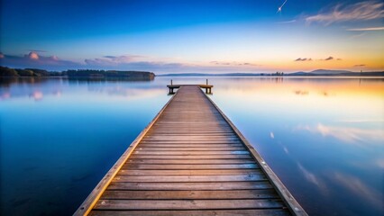  Tranquil scene of a pier stretching out into a serene lake