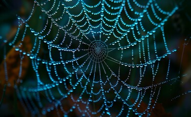 a close up of a spider web. 