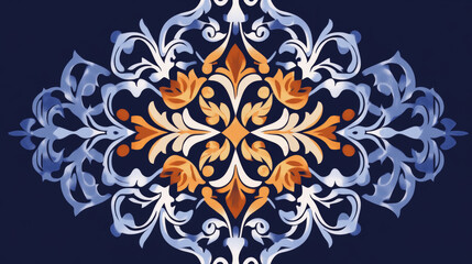 Abstract Arabic ornament in two colors, designed for decorative and ornate purposes.