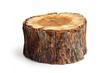 © deny - oak stump, log fire wood isolated on white background with clipping path