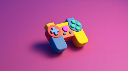 Canvas Print - Pause game icon 3d pixel cartoon