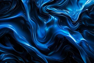 Wall Mural - Abstract Blue Liquid Swirls with Glimmering Texture