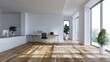 © adri - Modern Minimalist Office with Wooden Floor and Large Windows