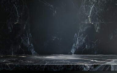 Poster - Black Marble Countertop with White Veining