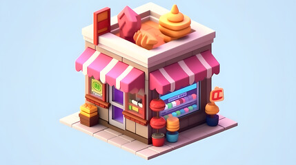 Poster - Shop Game Icon 3d pixel cartoon