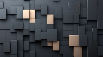 Wall Mural - A modern, abstract wall composed of textured blocks in contrasting colors, perfect for contemporary design backgrounds.