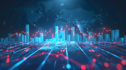 A business graph or chart showing stock market or forex trading trends, suitable for financial