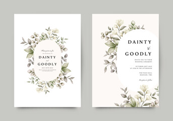 Elegant floral watercolor set for beautiful wedding invitation card