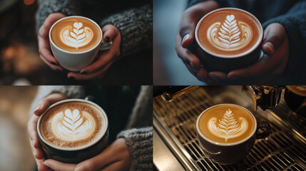 Sticker - coffee cup and beans