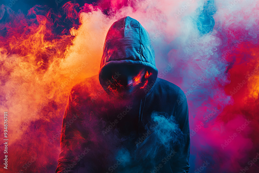 Dynamic album cover art with vibrant colors and energy Stock ...