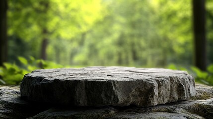 Natural Stone Pedestal in the Woods 