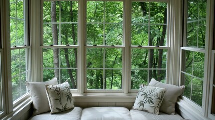 Cozy Window Seat with Green View.