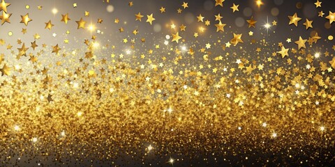 Gold confetti and glitter isolated on background for festive and glamorous designs