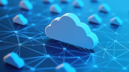 Wall Mural - Cloud Computing Network