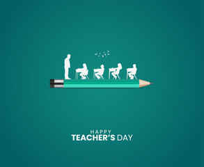 Happy Teacher's day creative concept vector illustration. Creative teacher's day education concept. design for banner, poster.