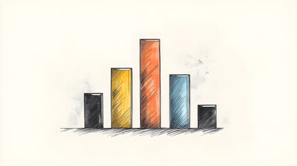 Poster - detailed hand drawn bar chart visualizing quarterly sales data for a small business presented in a m