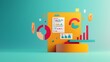 © patpongstock - Vibrant data visualization with graphs and charts, showcasing colorful statistics and analytics in a modern design.