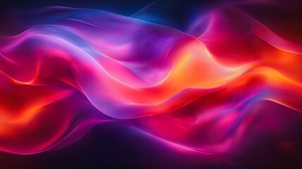 Poster - A colorful, abstract painting with a purple and orange wave. The painting is full of vibrant colors and has a dreamy, surreal feel to it