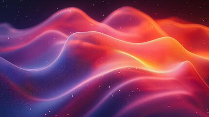 Poster - A colorful, abstract image of a wave with a purple and orange hue. The image is full of texture and he is a work of art