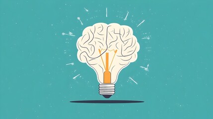 Poster - Illuminating Creativity and Innovation - Brain Concept with Light Bulb