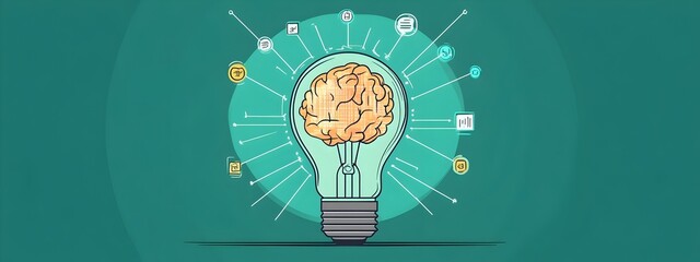 Poster - Illuminating Ideas:A Conceptual Representing Innovative Thinking,Creative Problem-Solving,and the Potential for Discovery and Growth through Knowledge and Imagination.