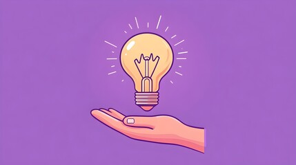 Poster - Illuminating Possibilities:Empowering Innovative Minds with the Light of - A hand holding a glowing light bulb,symbolizing the spark of creativity,the birth of new ideas.