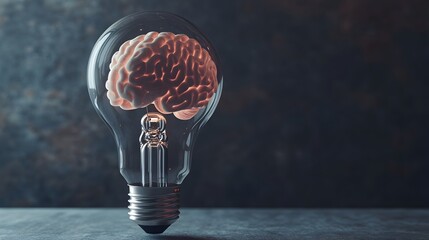 Poster - Illuminating the Creative Mind:This conceptual image of a lightbulb symbolizes the spark of intellectual breakthrough. The glowing glass bulb against a dark backdrop represents the moment of insight.